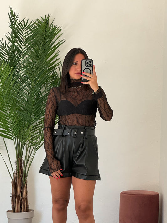 Pantaloncino ecopelle
